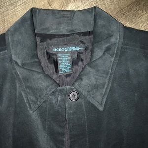 BCBG Suede/Leather Lined Shirt Jacket